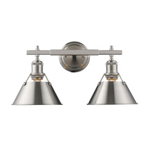  3306-BA2 PW-PW - Orwell PW 2 Light Bath Vanity in Pewter with Pewter shades